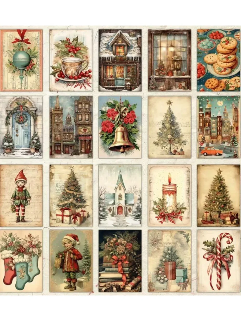 NWT Vintage Christmas Double Sided Scrapbook Paper Ephemera 20 nJunk Journal Kit